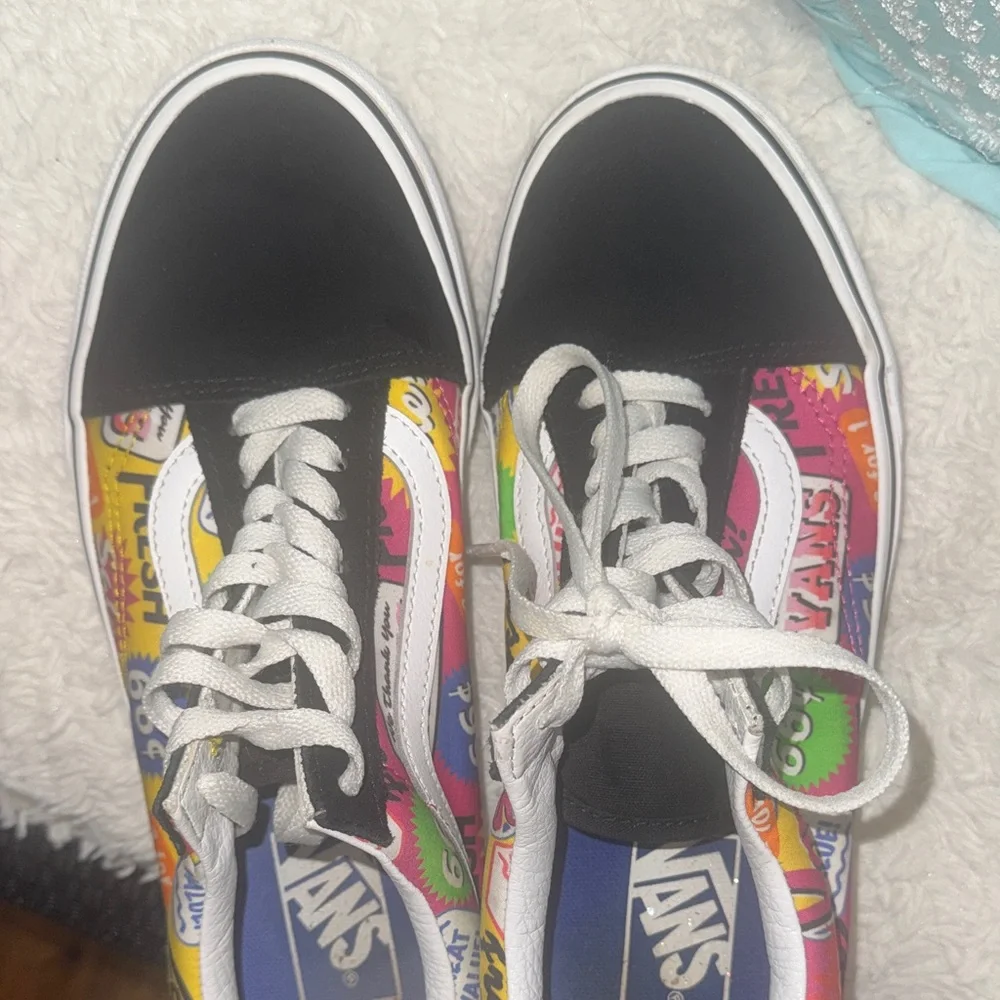 Vans Black and White Sneakers with Colorful Graphic Accents - Picture 3 of 6